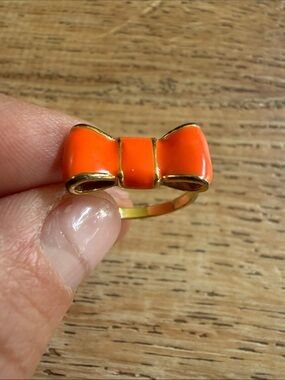 Kate Spade Gold-Tone Orange Bow Ring - Women's Fashion Jewelry